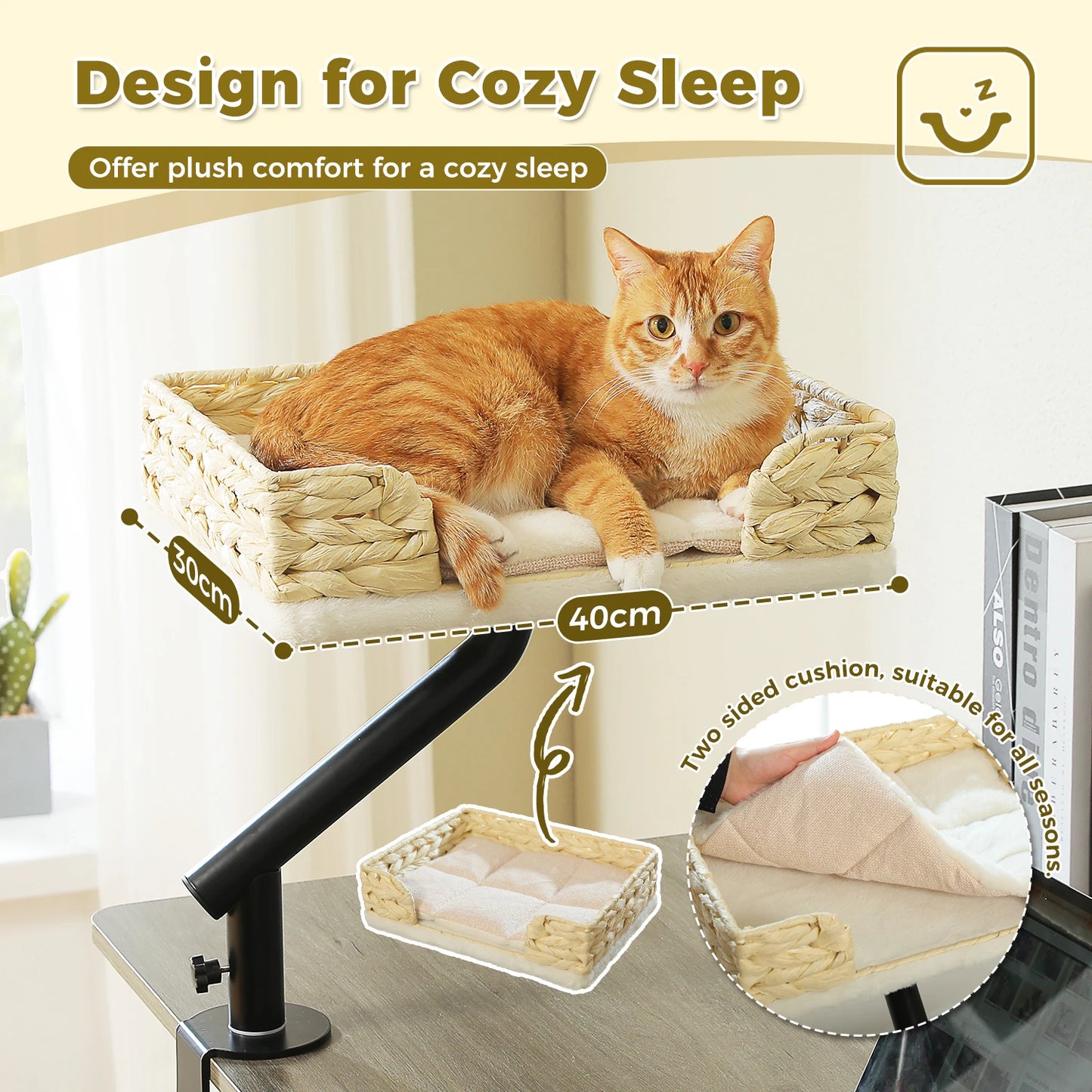 PAWZ Road Cat Desk Bed With Rotating Adjustable Stand
