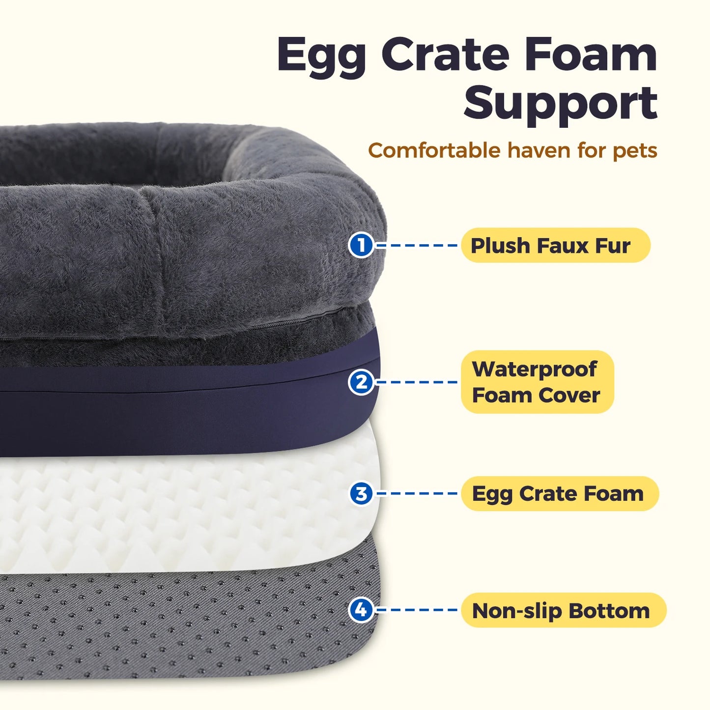PAWZ Road Foldable Dog Bed For Adults And Kids Plush