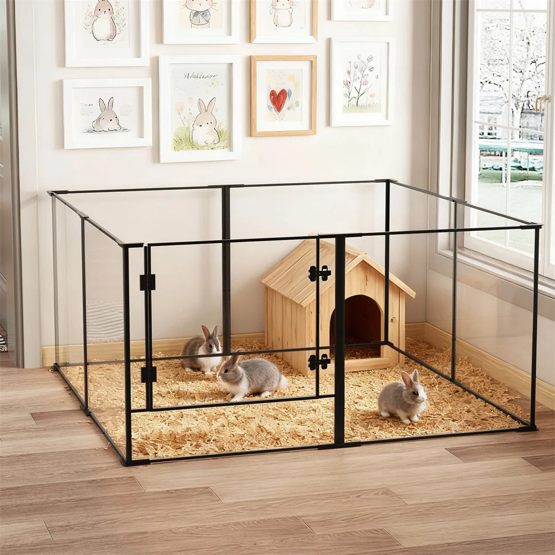 Bingopaw Acrylic Dog Playpen Indoor Exercise Fence