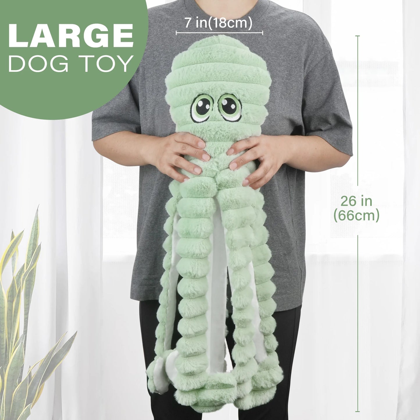 Octopus Design Plush Squeaky Dog Chew Toy for Small Dogs