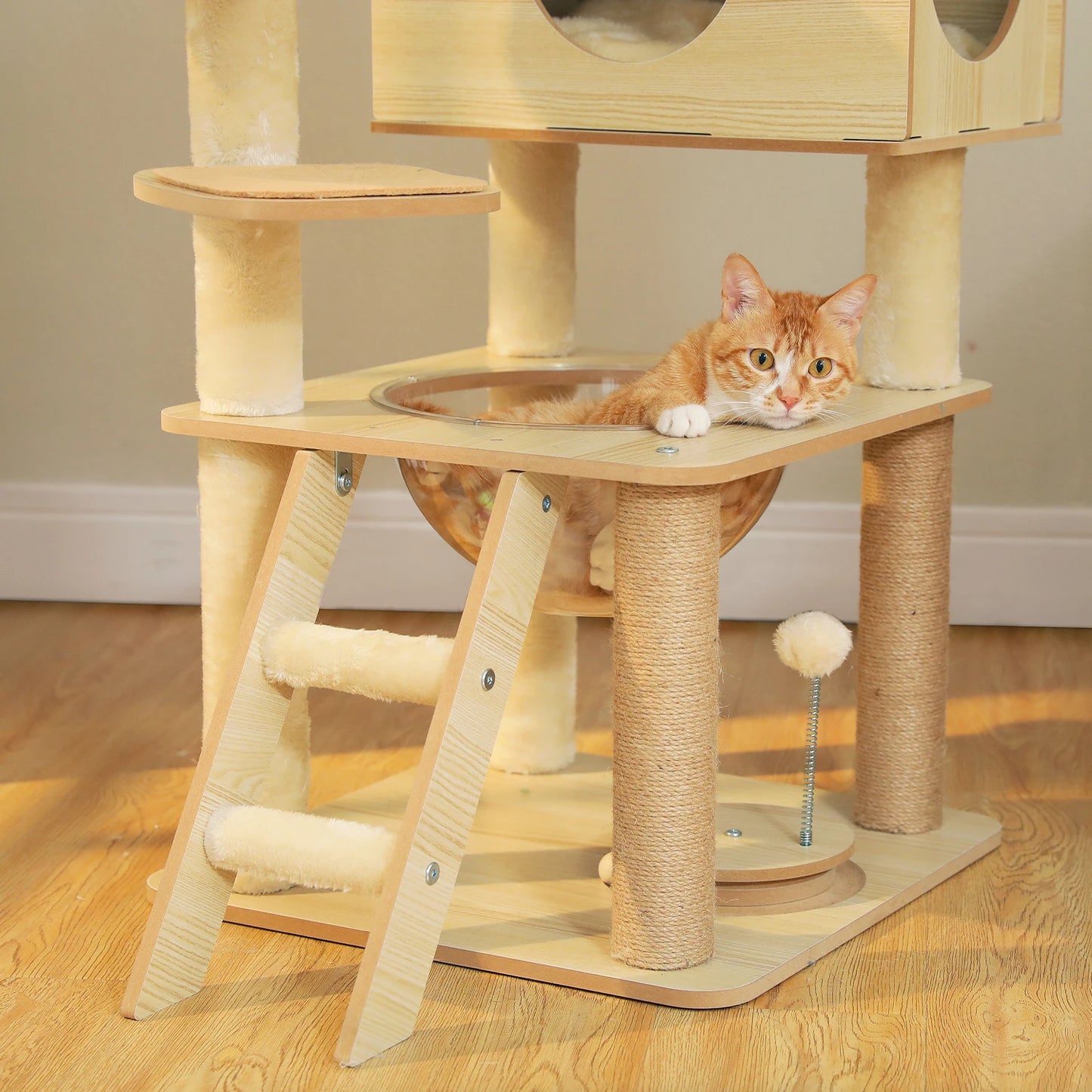 Pawz Multi Level Cat Tree With Scratching Posts And Hammock