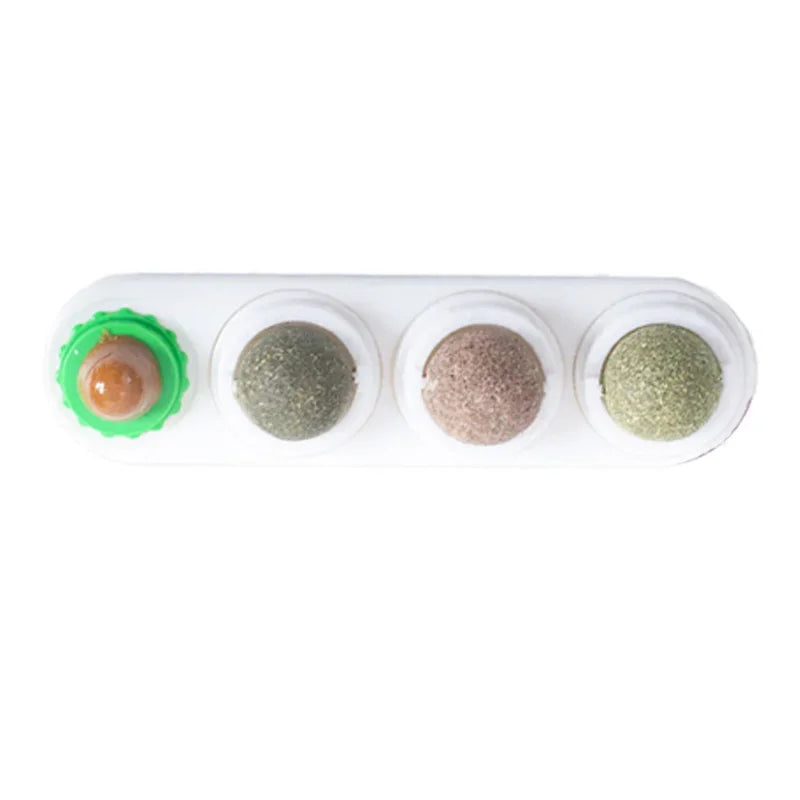 Rotating Catnip Silver Vine Toy for Dental Health Wall Mounted