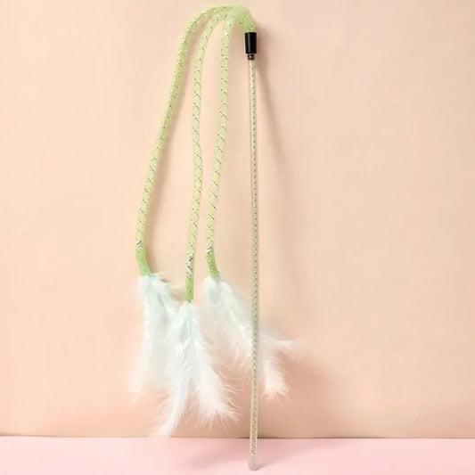 Cat Feather Teaser Stick Toy For Cats Interactive Bell Bite Resistant
