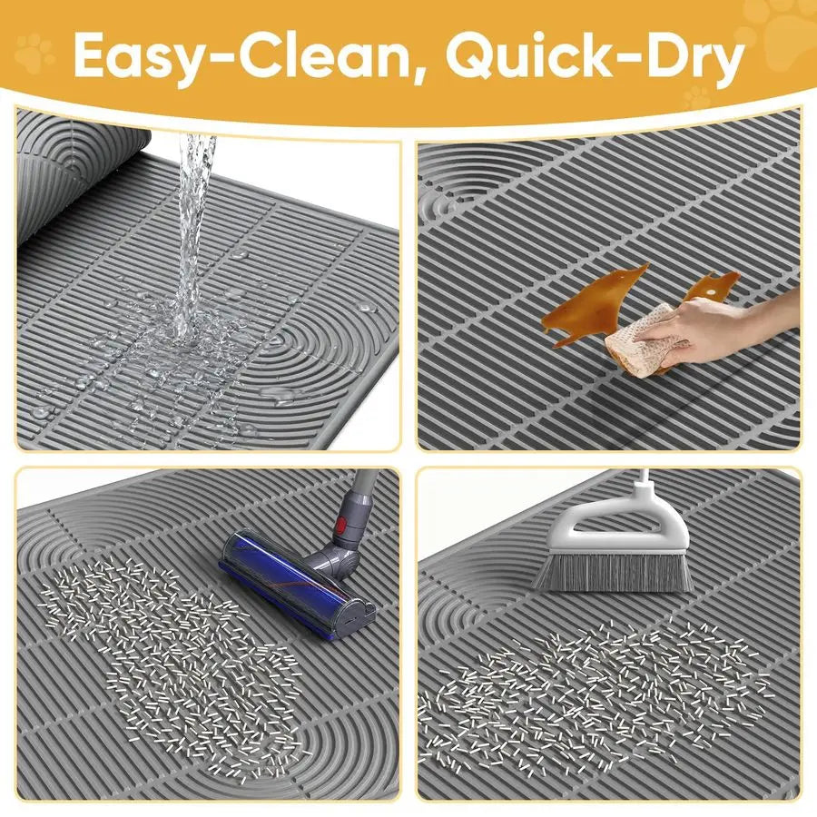 XMSJ Cat Litter Mat Silicone Waterproof Non Slip Trapping