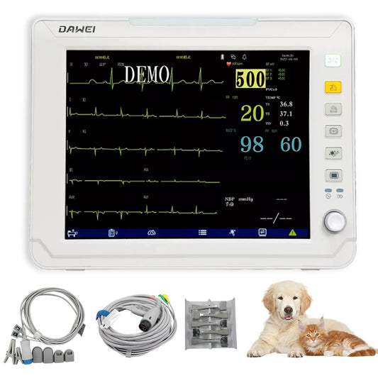 DAWEI Portable Veterinary Monitor 6 Parameter LCD Display