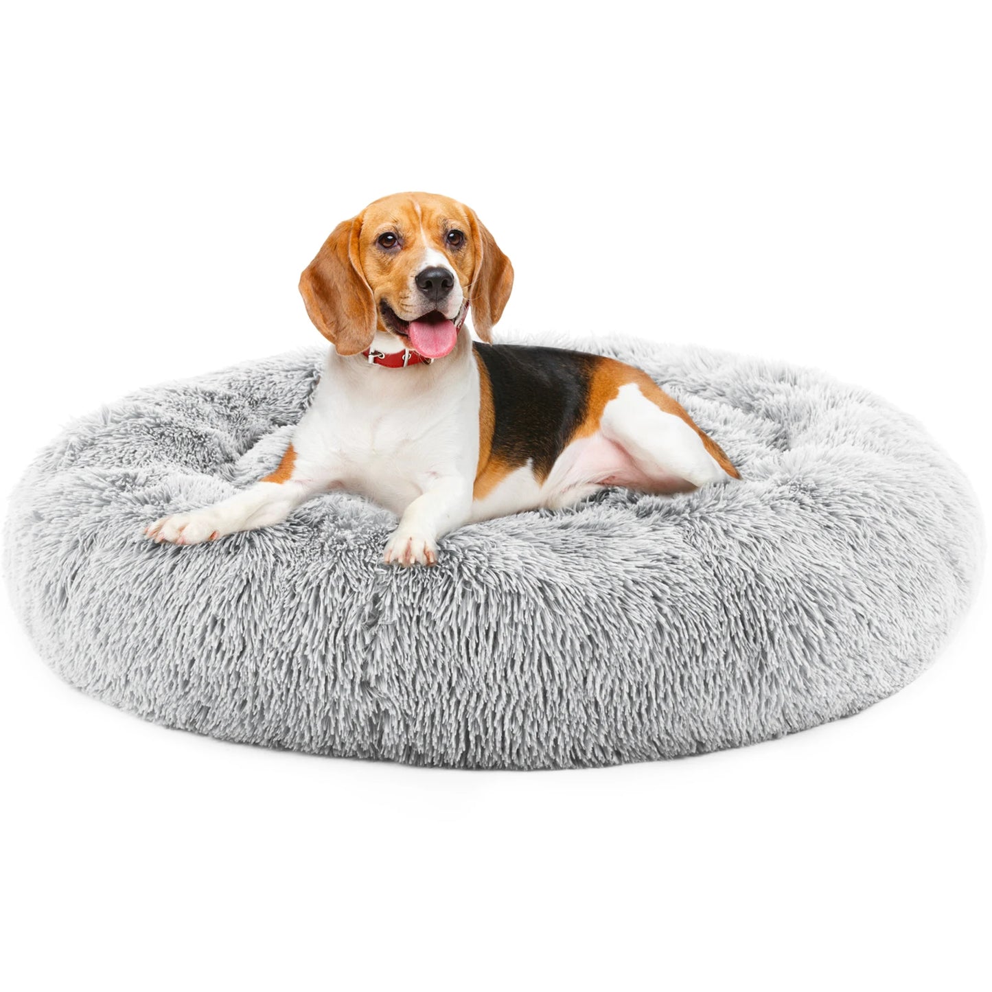 JHK Calming Plush Faux Fur Dog Bed Anti Slip Washable