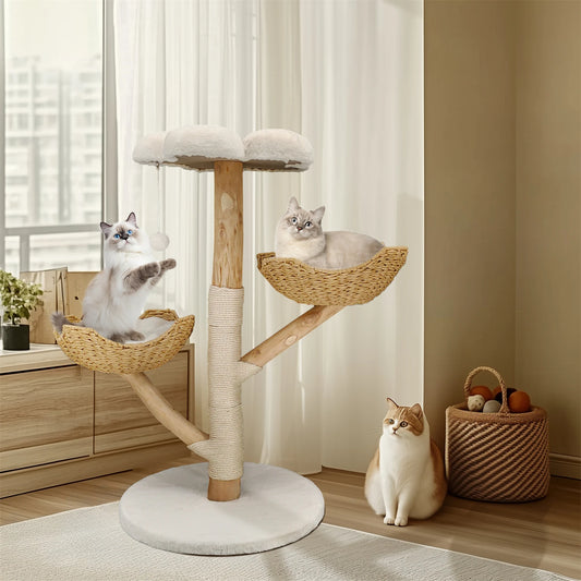 BINGOPAW Modern Cat Tree Activity Tower With Plush Cushion And Toy Ball
