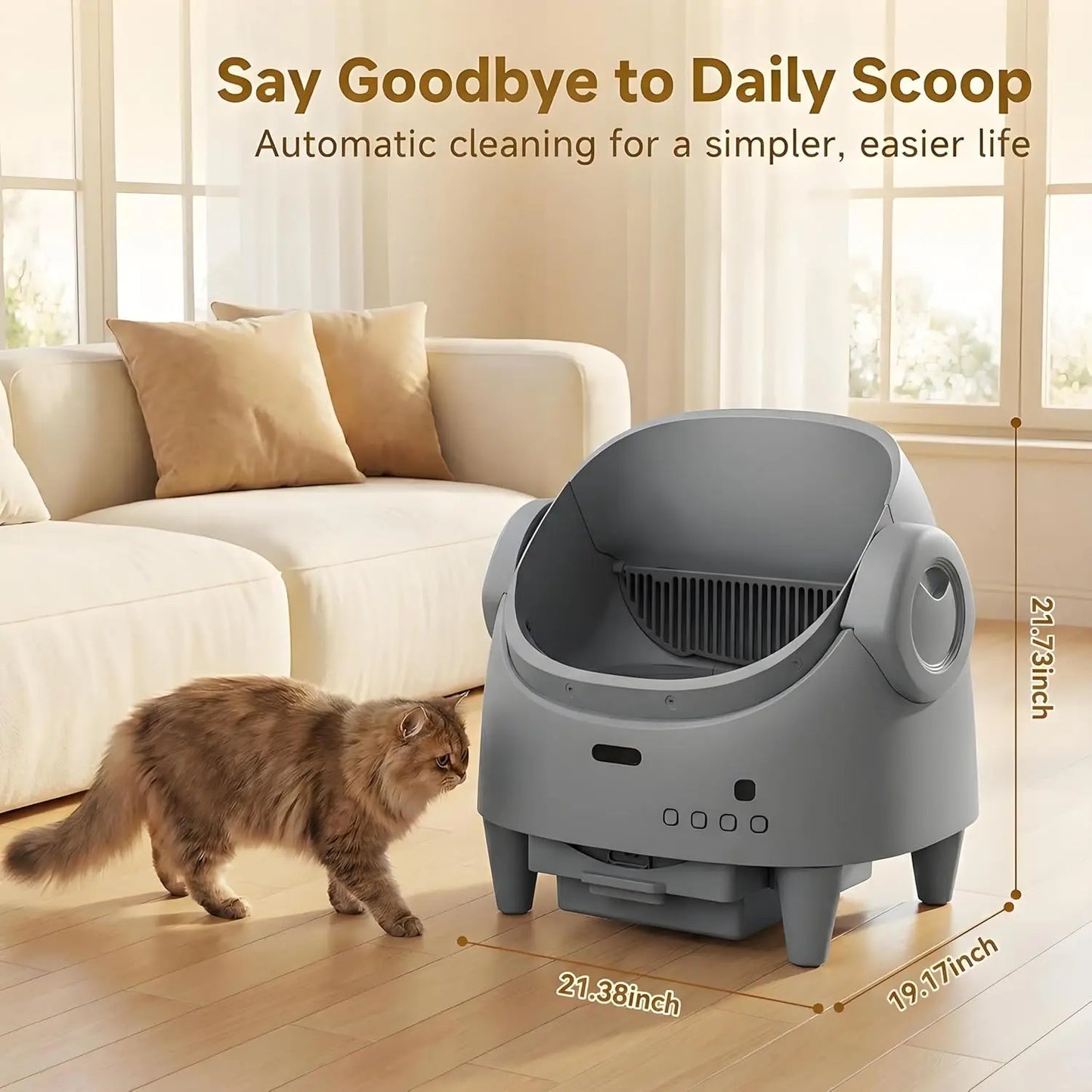 Hifiss Smart Automatic Cat Litter Box With WiFi App Control