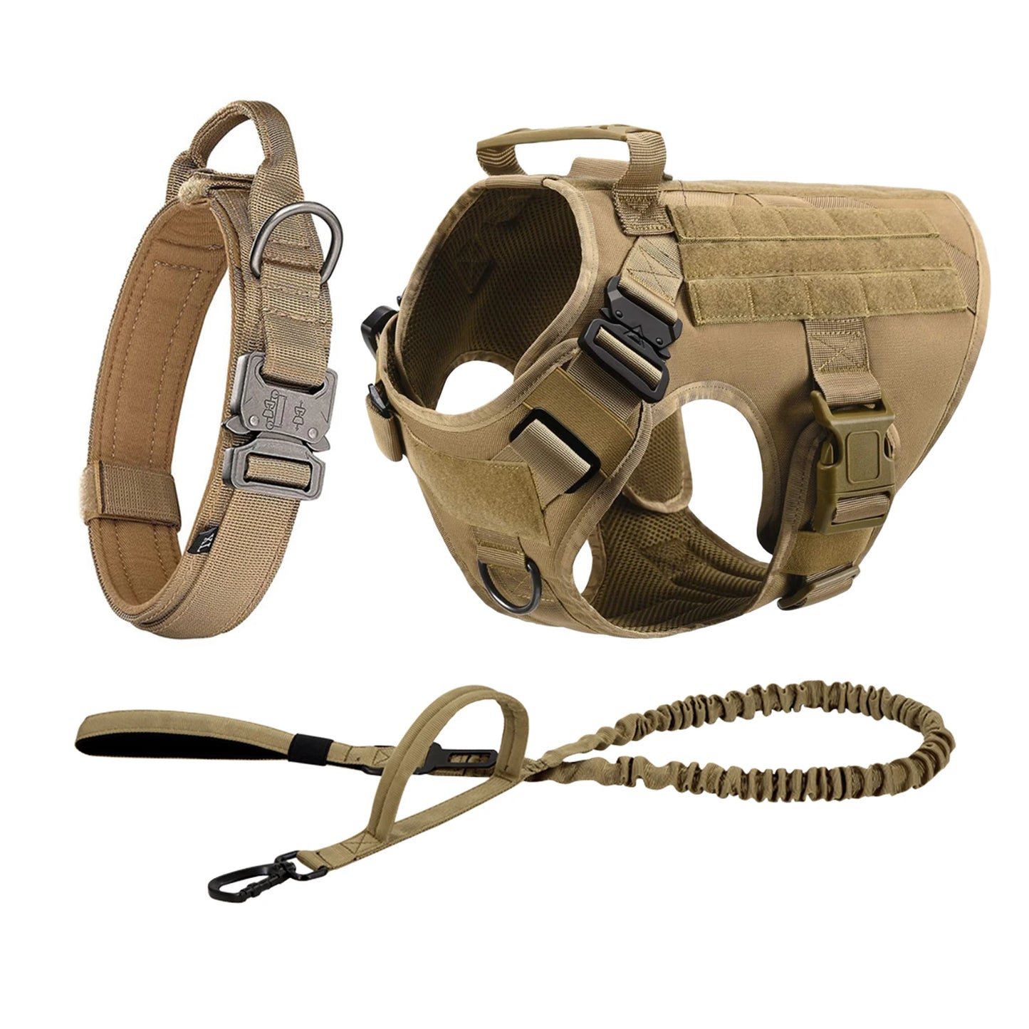 Rugged Tactical Dog Harness Vest With Molle Pouches For Dogs