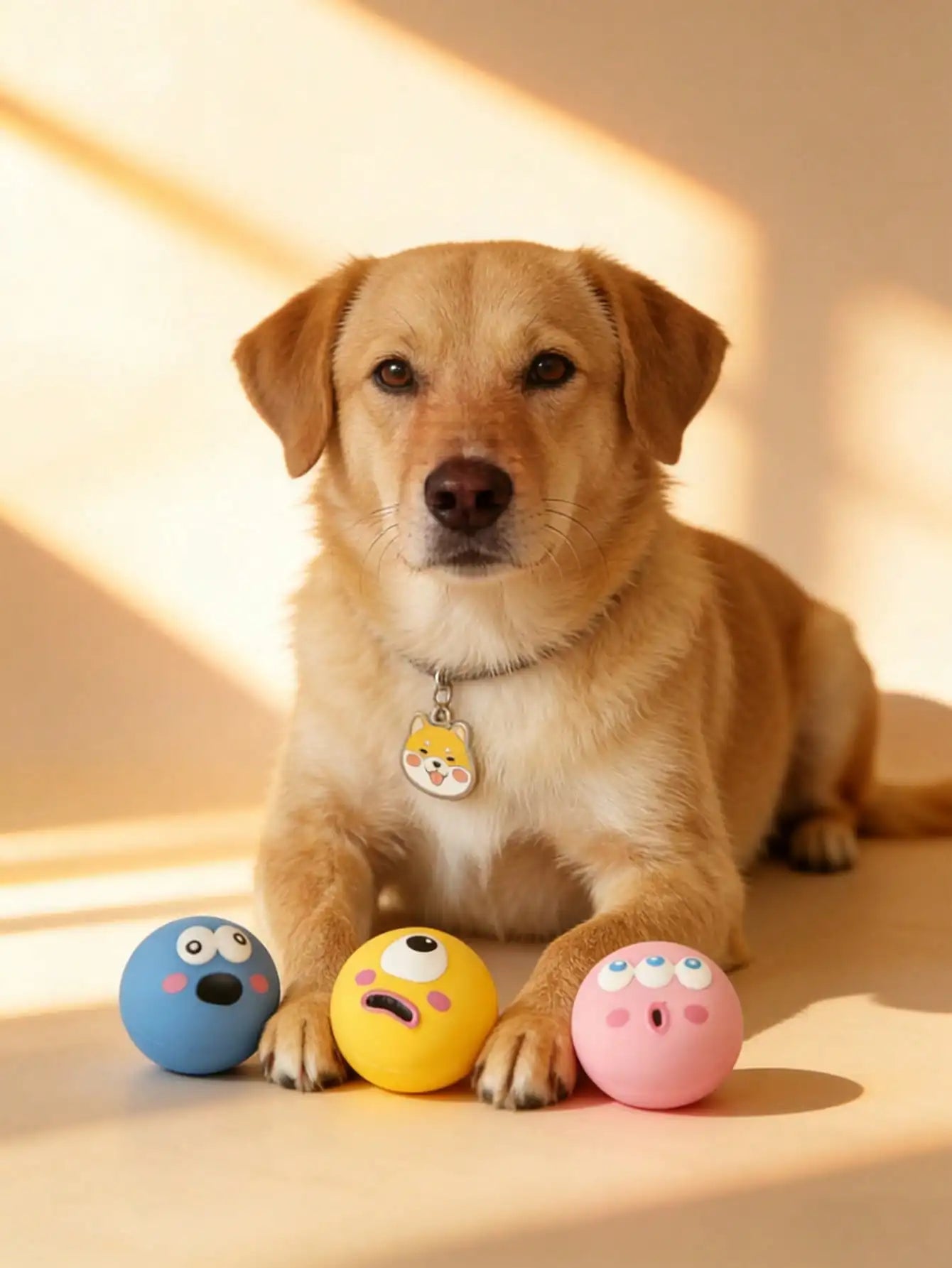 Squeaky Dog Dental Cleaning Ball Interactive Training Toy