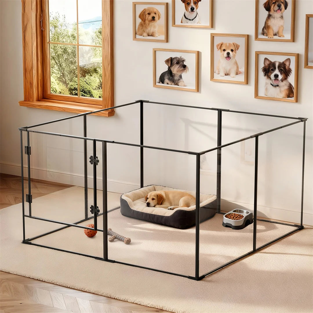 Bingopaw Acrylic Dog Playpen Indoor Exercise Fence
