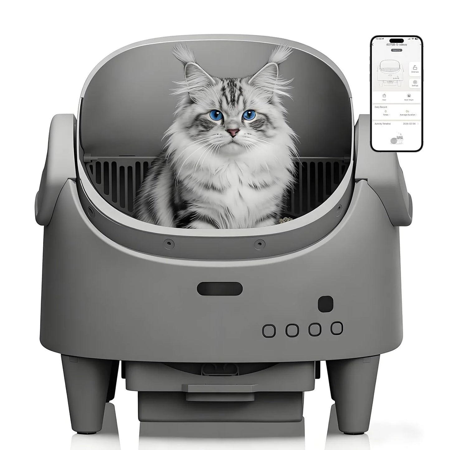 Hifiss Smart Automatic Cat Litter Box With WiFi App Control