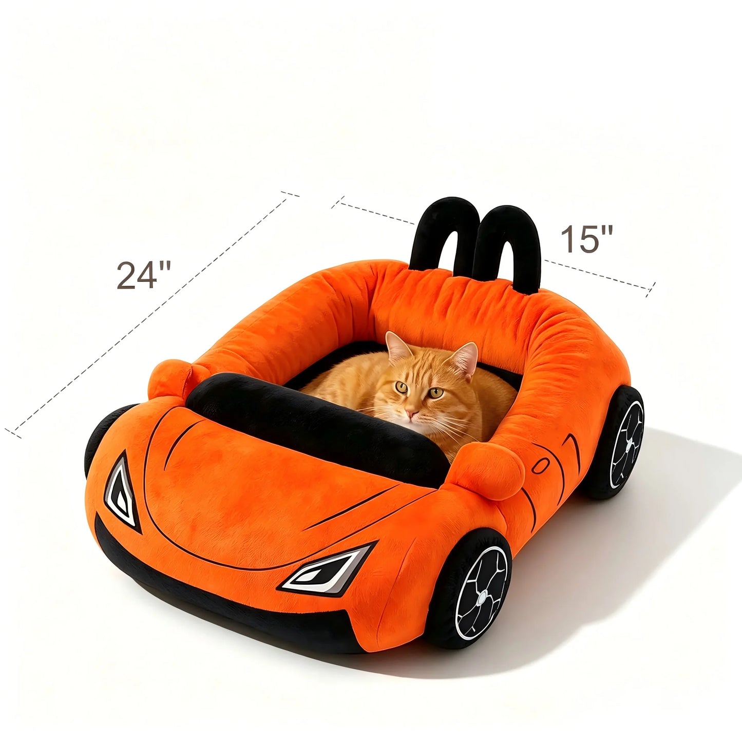 CWV Washable Supercar Cat Bed With Pillow And Coral Fleece