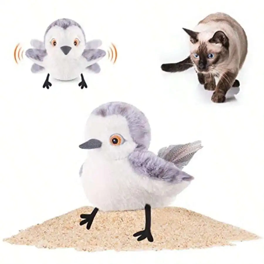 Interactive Cat Toy With Hanging Rope And Chirping Bird