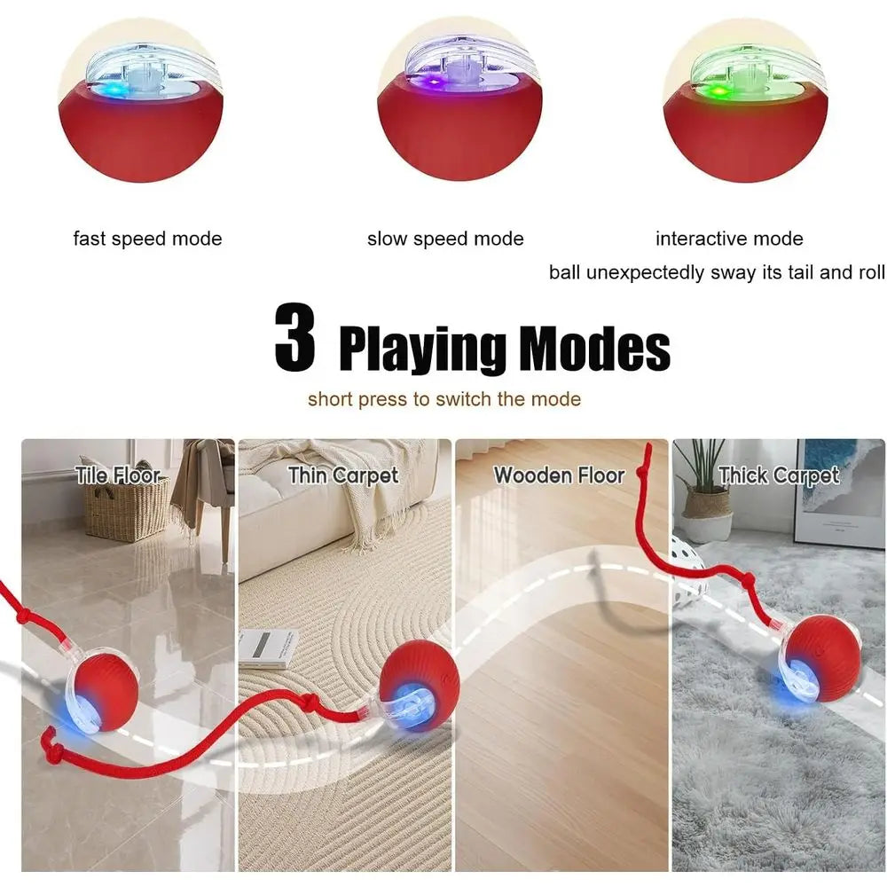 Interactive Pet Ball Toy for Dogs and Cats Rechargeable Rolling