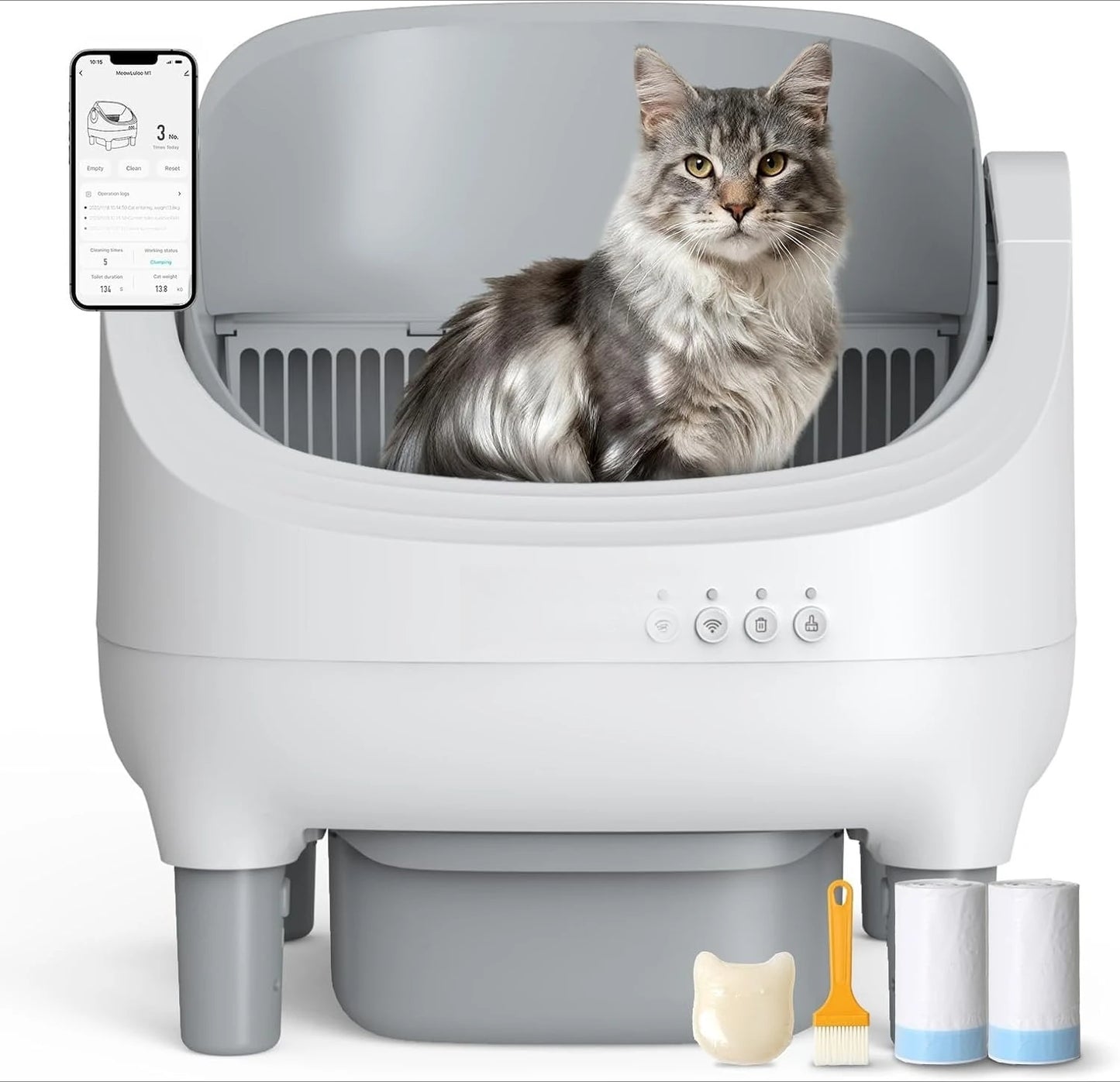 Automatic Cat Litter Box Self Cleaning With App Control