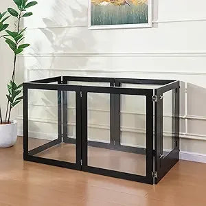 Clear Acrylic Dog Playpen With Metal Frame Enclosure