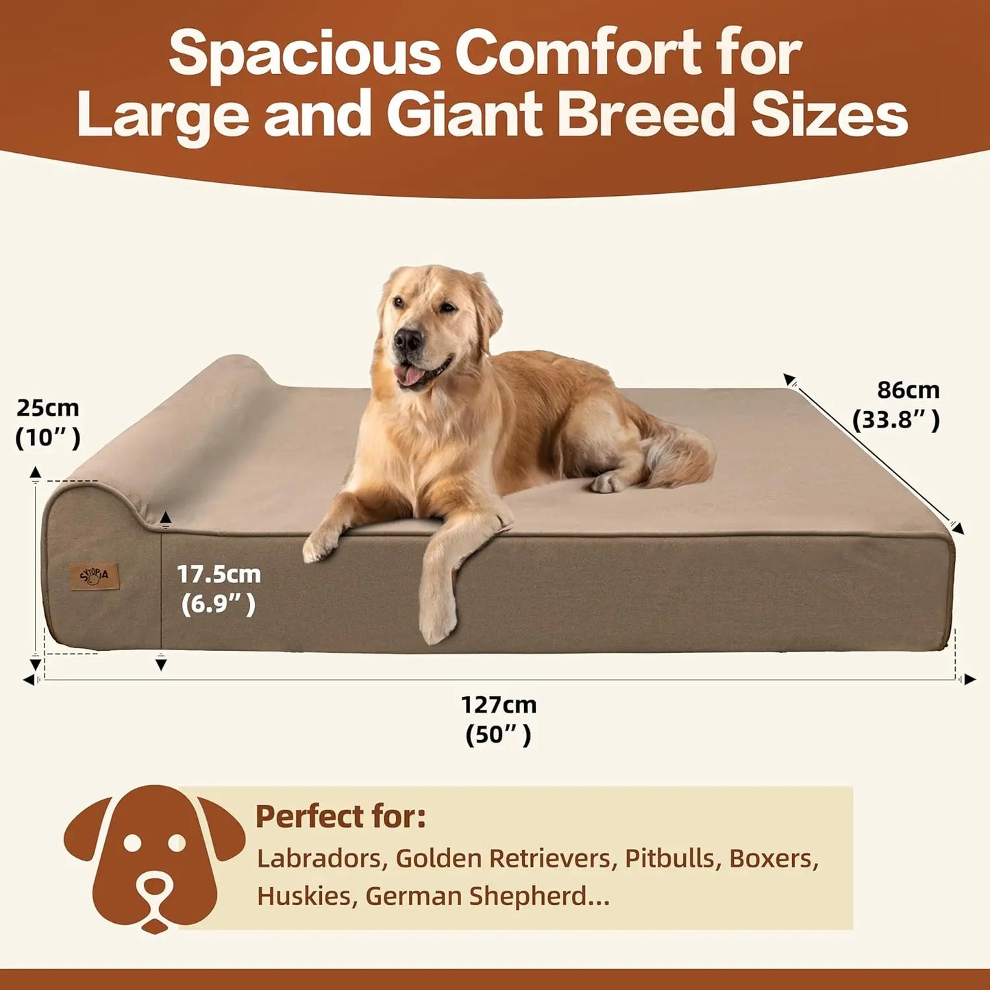 Memory Foam Large Dog Bed Orthopedic Couch With Washable Cover