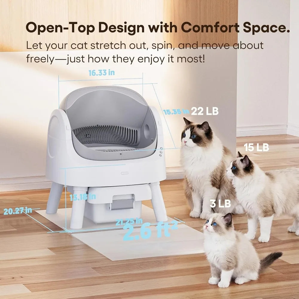 Self Cleaning Cat Litter Box Automatic For Multiple Cats Sensors