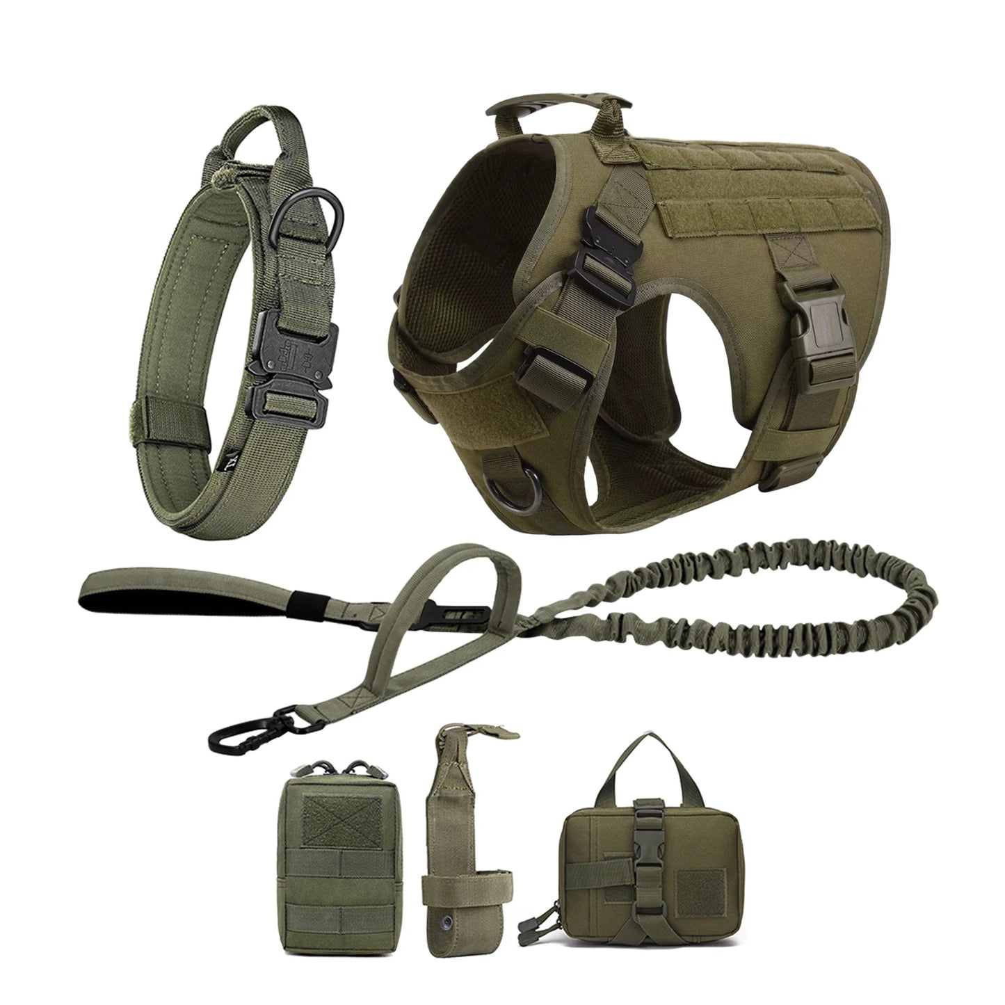 Rugged Tactical Dog Harness Vest With Molle Pouches For Dogs