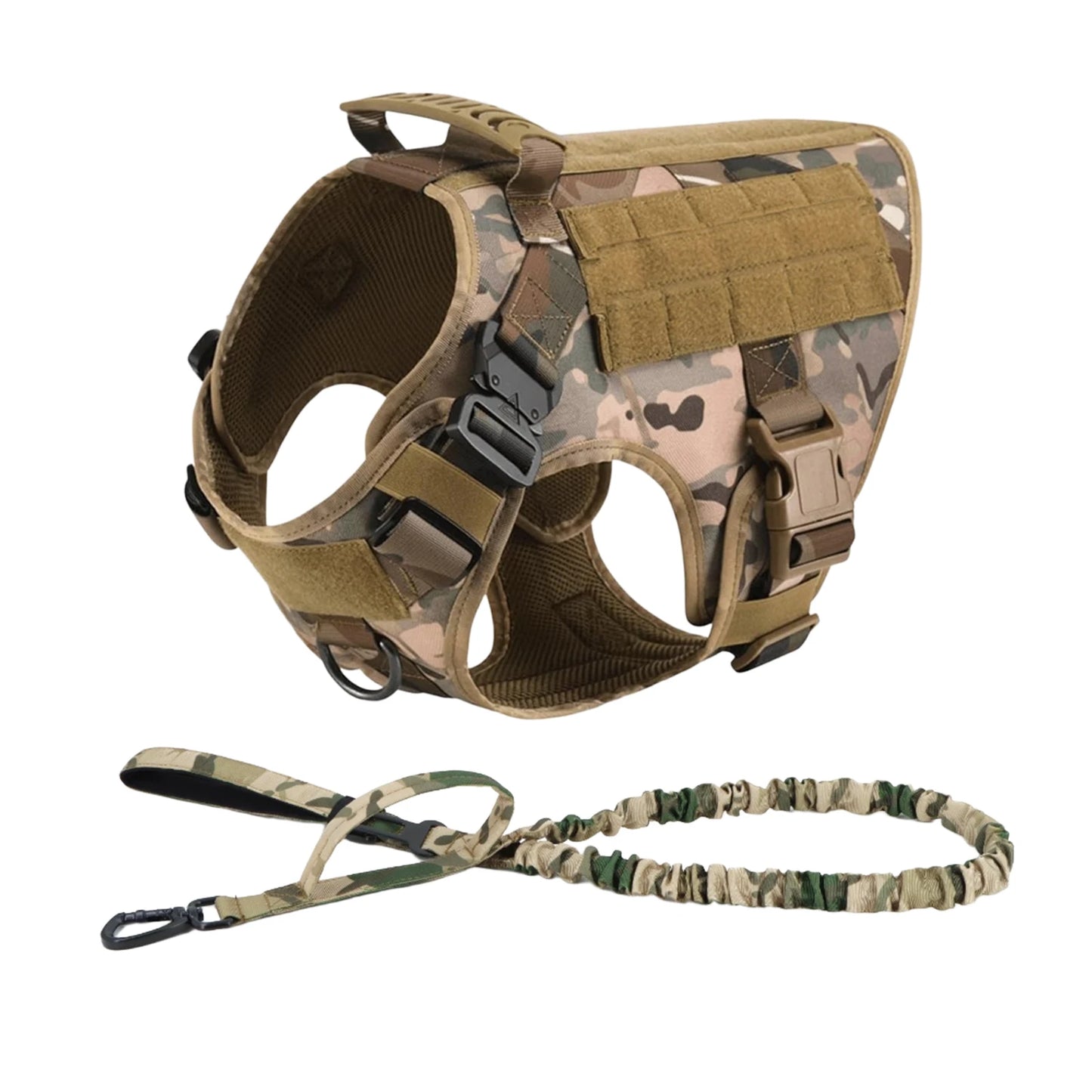Rugged Tactical Dog Harness Vest With Molle Pouches For Dogs