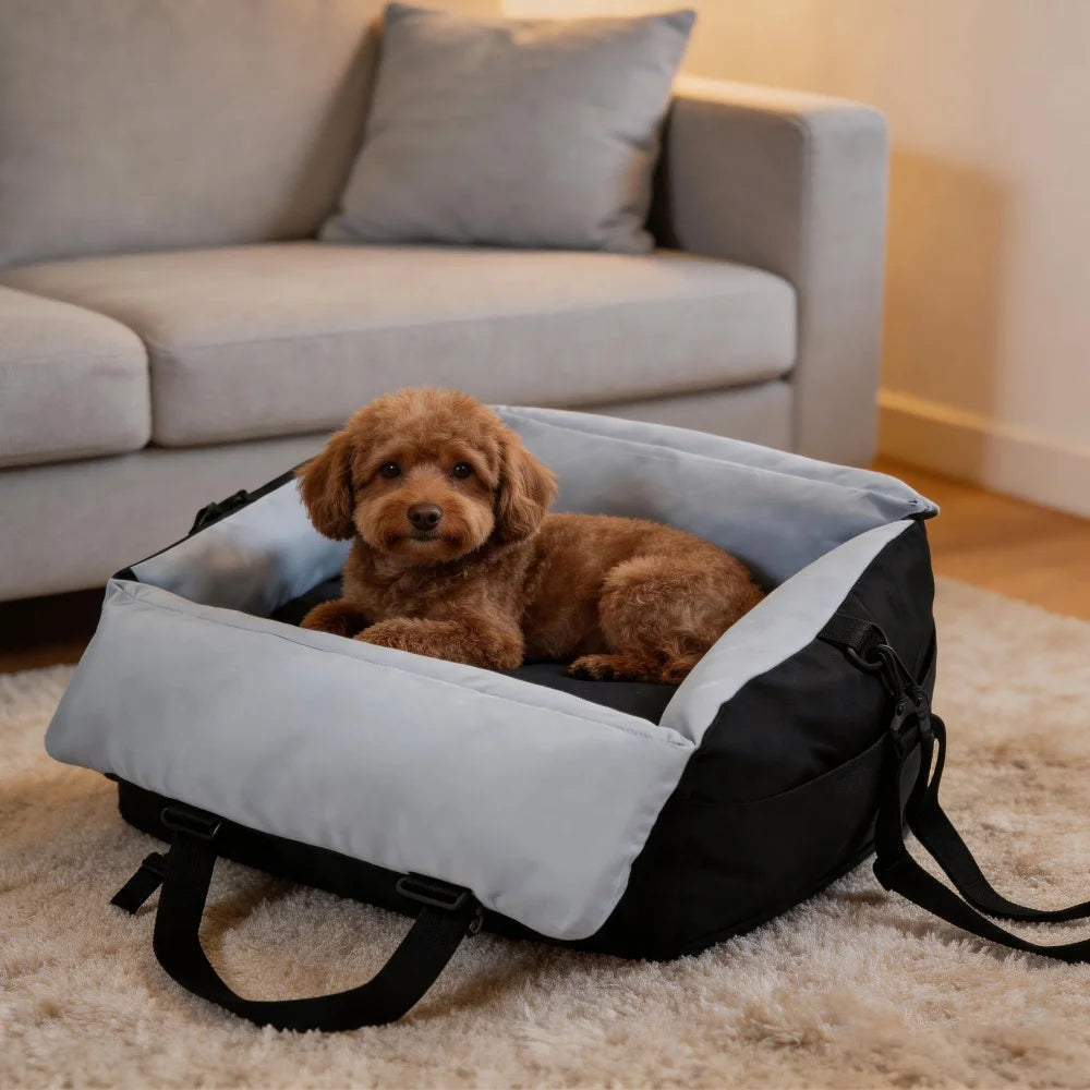 Borwart Portable Dog Car Seat With Safety Belt And Washable Cover