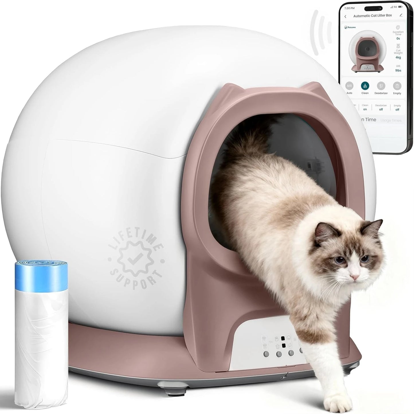 Self Cleaning Litter Box With Auto Safety Sensors For Cats