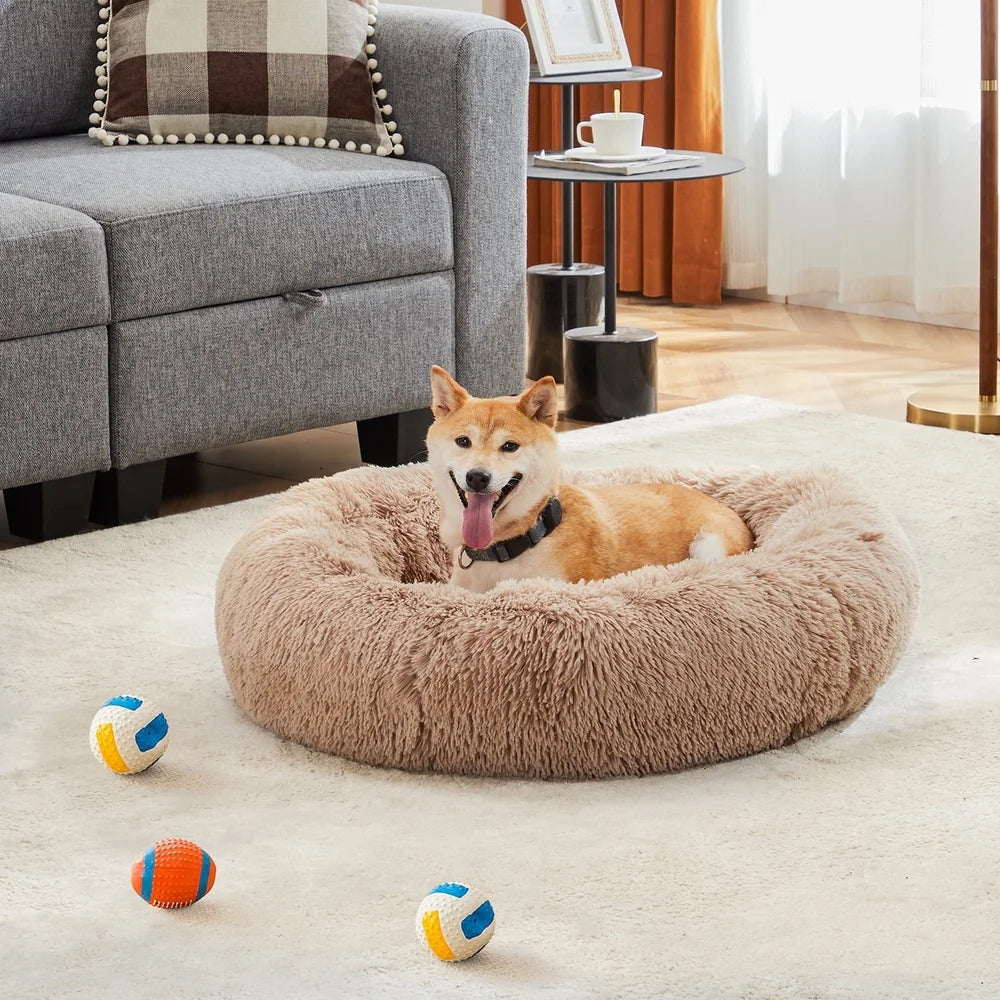 NONECN Cozy Donut Dog Cat Bed Machine Washable Anti Slip