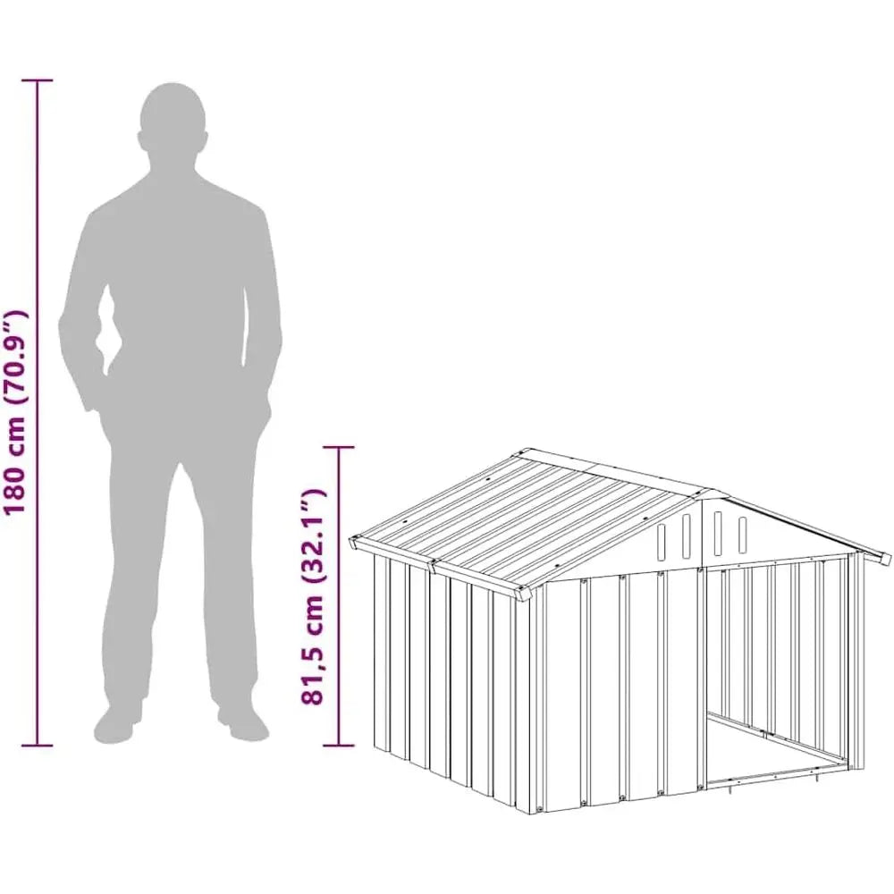 Weatherproof Outdoor Dog House Galvanized Steel Kennel
