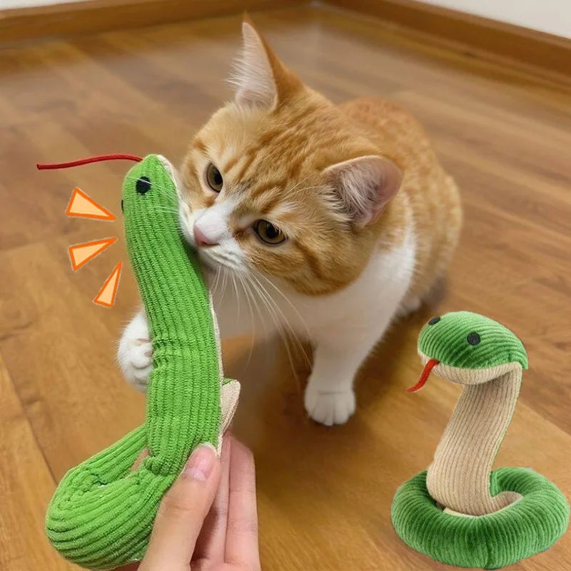 Cat Toy Snake Interactive Plush Chew Toy For Kitten Teeth