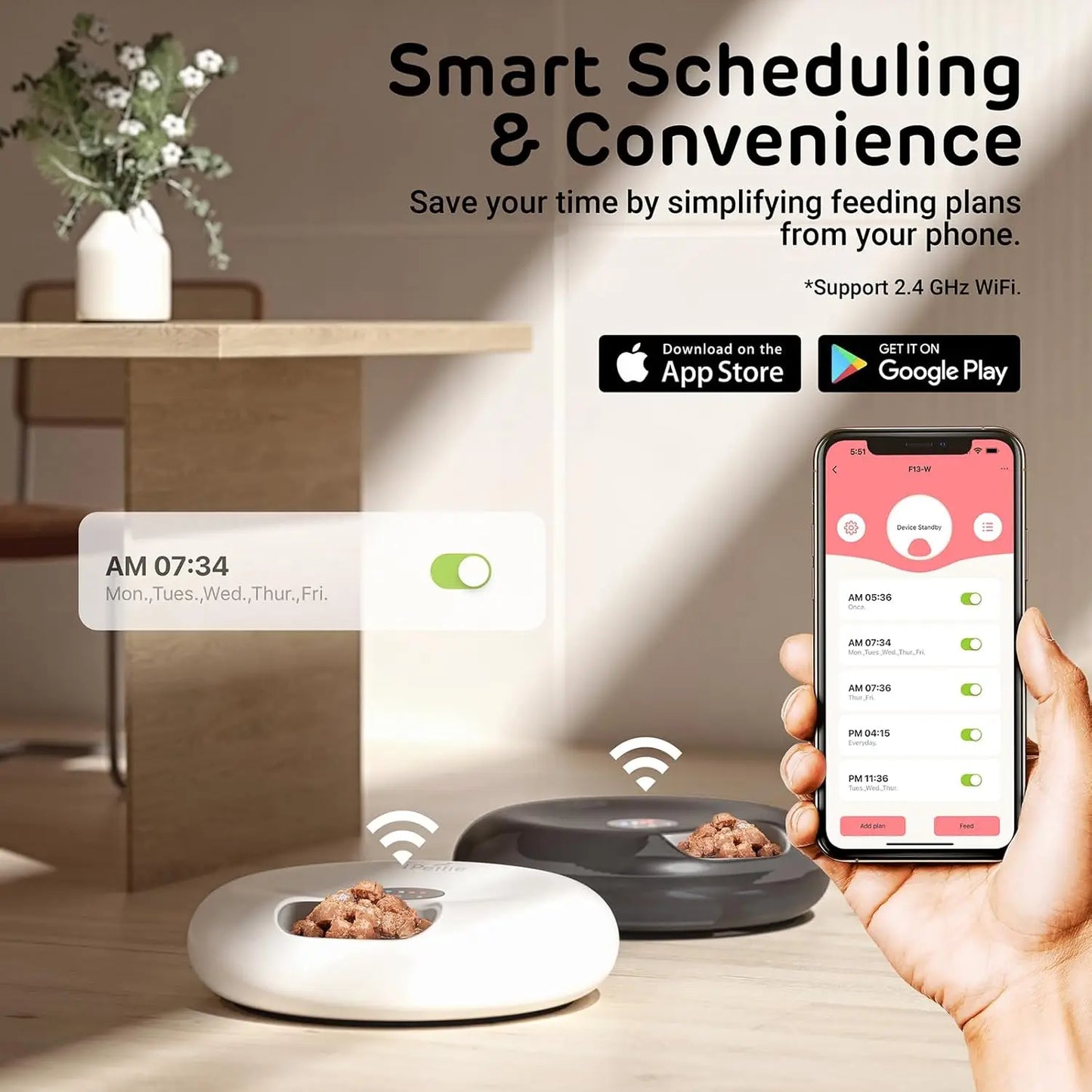 WiFi Smart Pet Feeder With App Control And Programmable Timer