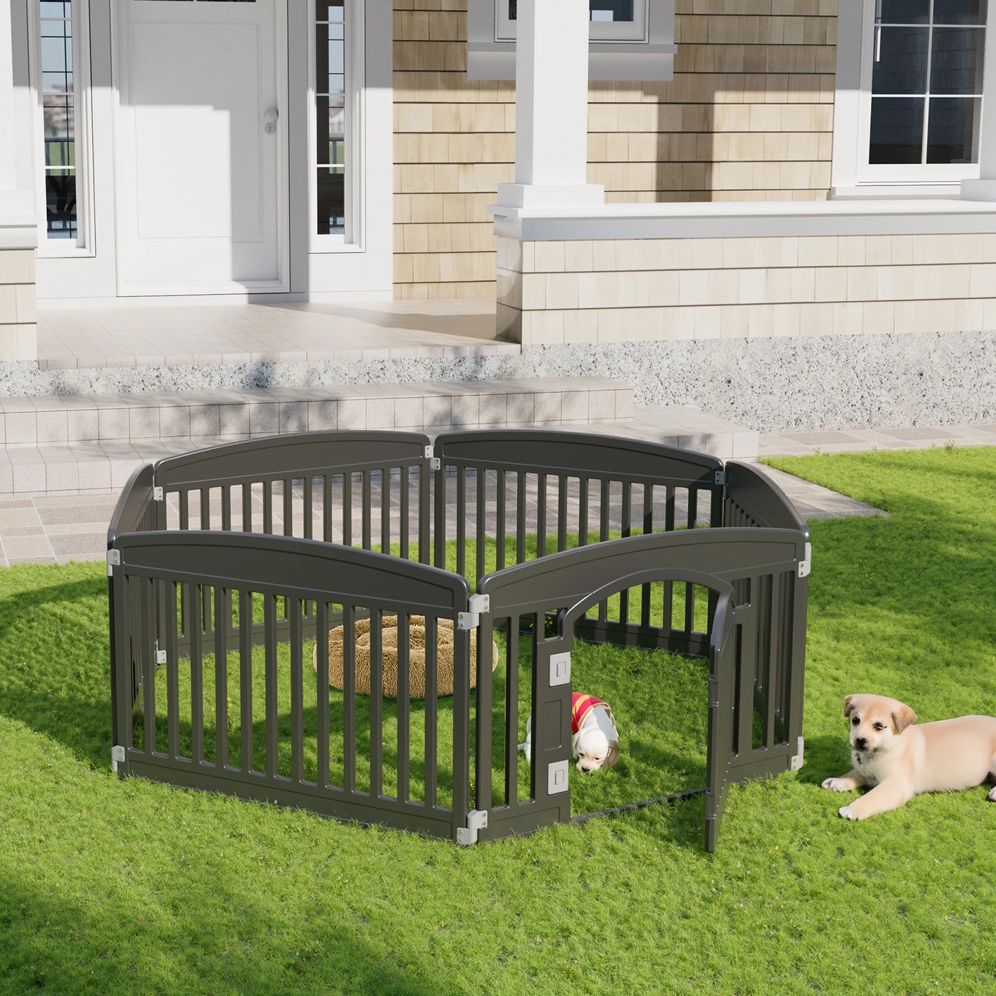 JHK Plastic Dog Playpen Durable Expandable Indoor Outdoor Pet Fence