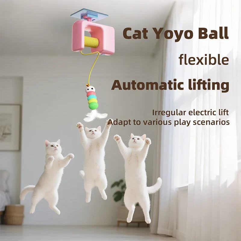 Booteely Cat Toy Swing Sticky Disc With Bell Teasing Rope