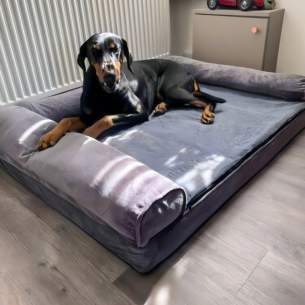 BORWARTCN Calming Orthopedic Memory Foam Dog Bed With Waterproof Cover