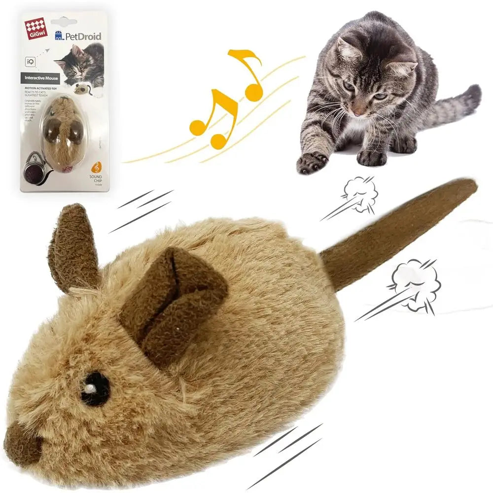 Interactive Cat Toy Mouse Automatic Squeaky For Kitten Indoor Outdoor