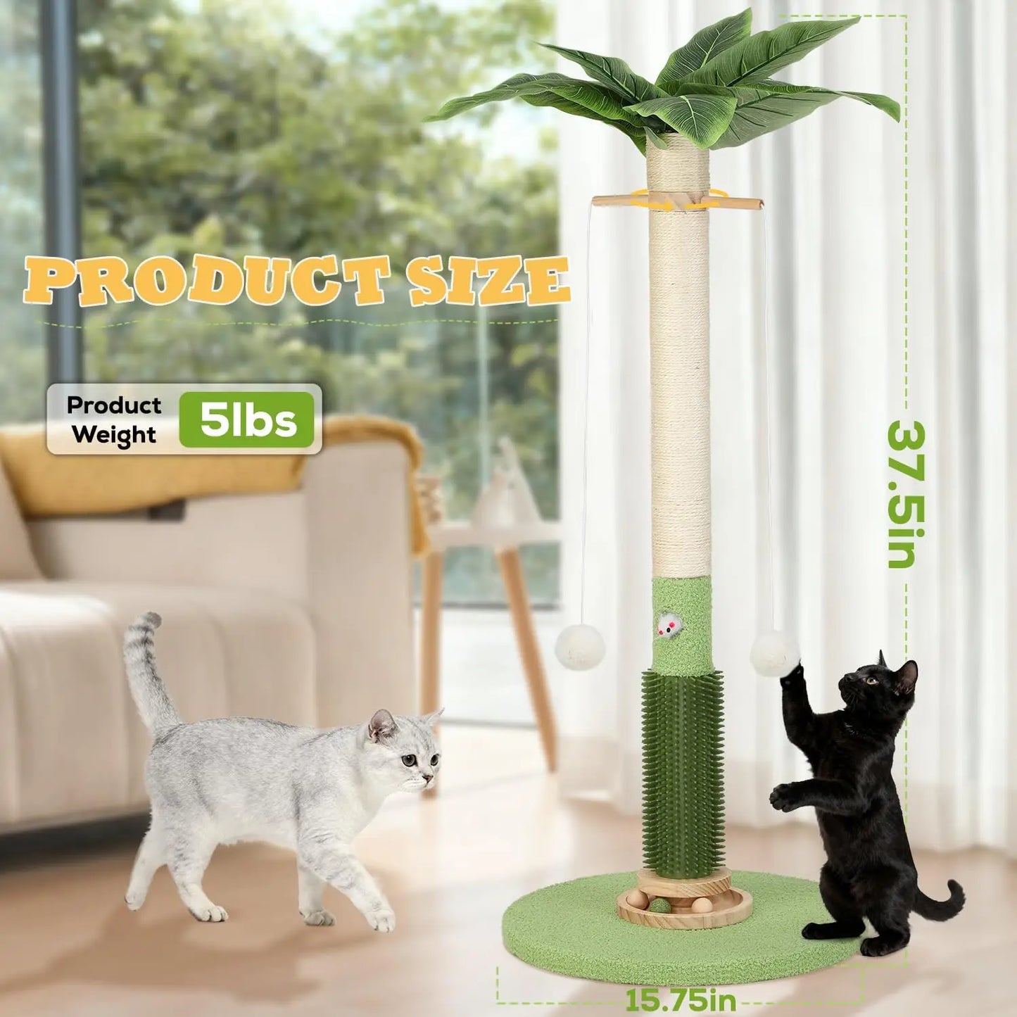 Sisal Cat Tree Scratching Post For Indoor Cats Durable