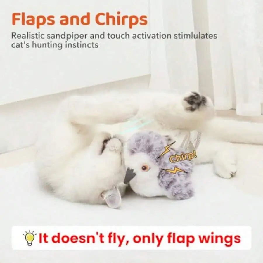Interactive Cat Toy With Hanging Rope And Chirping Bird