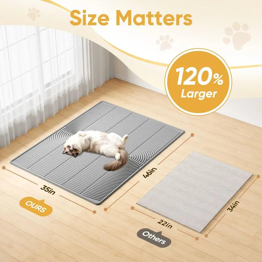 XMSJ Cat Litter Mat Silicone Waterproof Non Slip Trapping