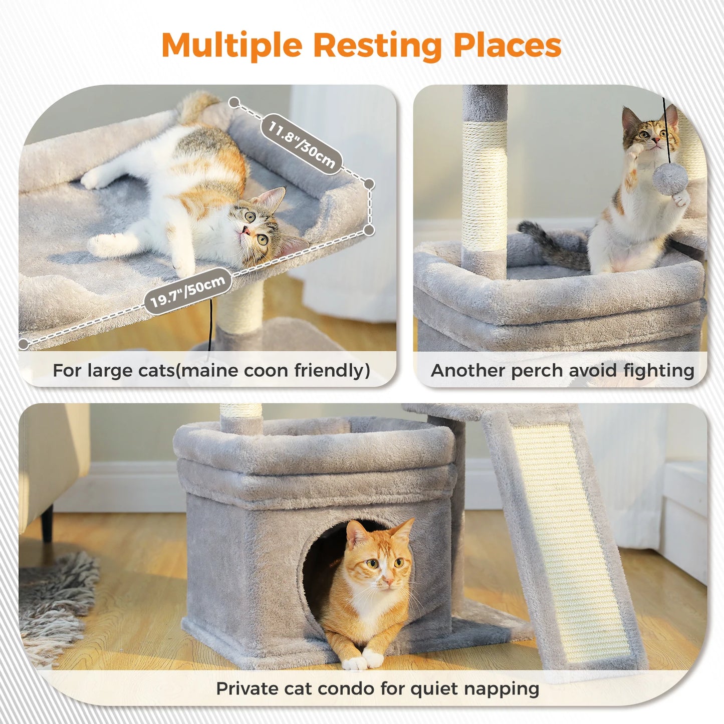 PAWZ Road Indoor Cat Tree Tower With Sisal Scratching Post