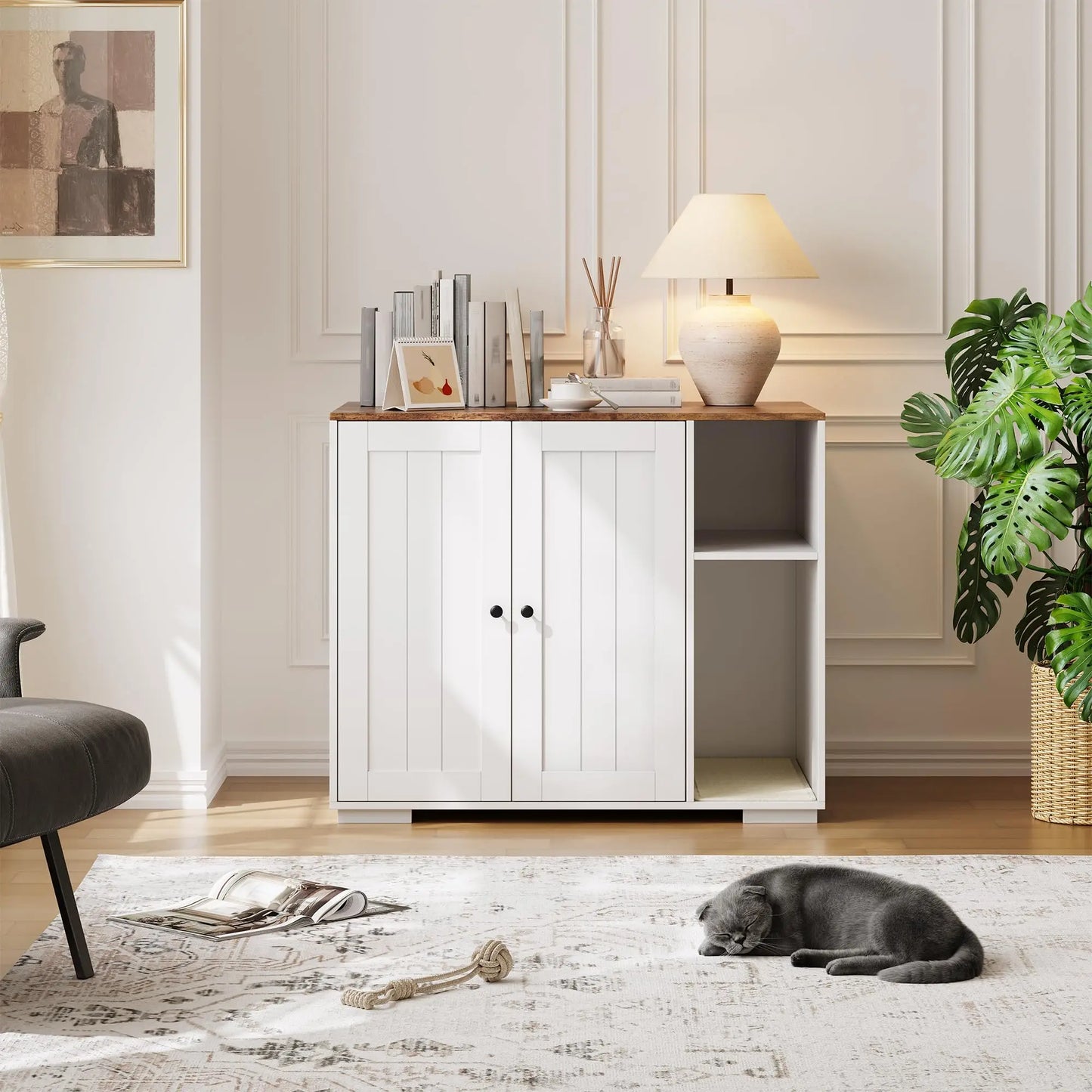 HiMISS Cat Litter Enclosure For Litter Robot 3 4 With Litter Collector