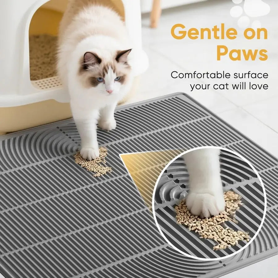XMSJ Cat Litter Mat Silicone Waterproof Non Slip Trapping