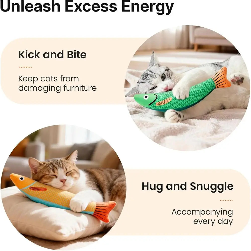 Cat Toys 3 Pack Catnip Crinkle Plush Soft Durable Interactive
