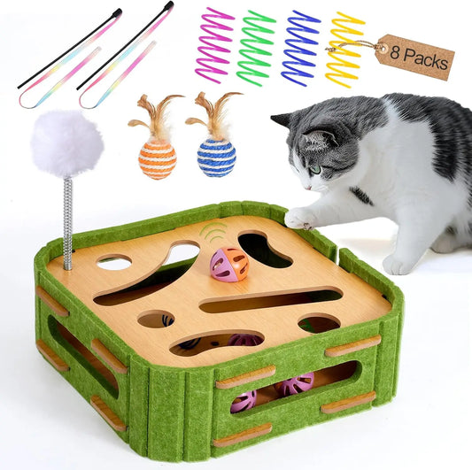 Interactive Cat Puzzle Toy With Treat Feeder For Indoor Cats
