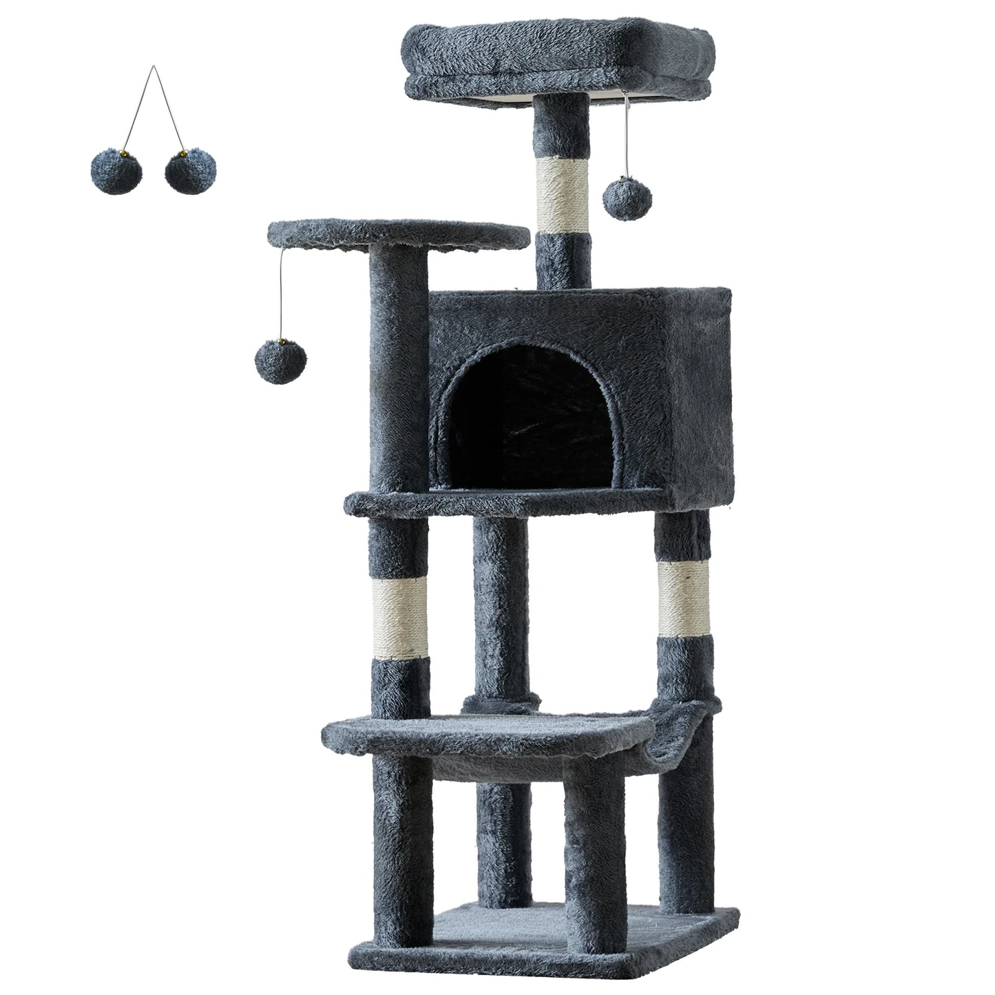 JHK Cat Tree Multi Level Tower With Sisal Scratching Posts