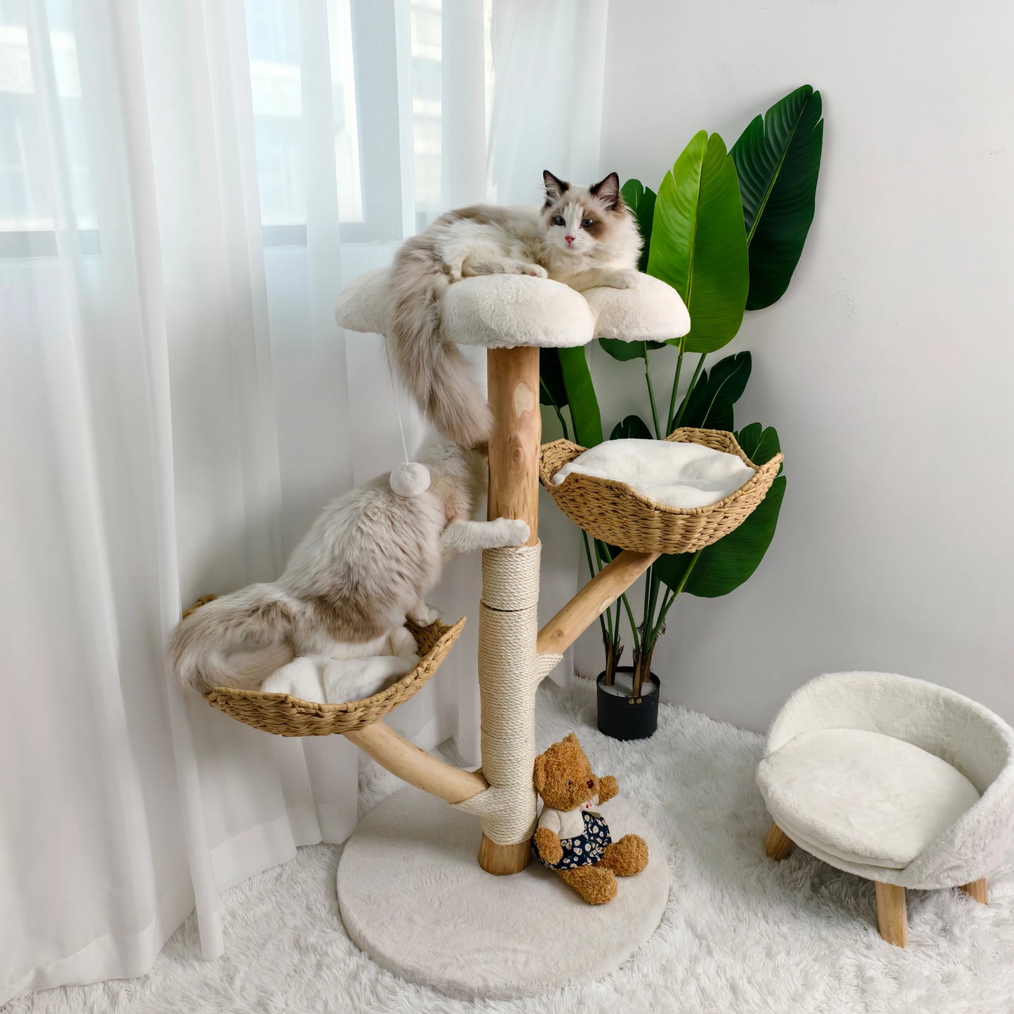 BINGOPAW Modern Cat Tree Activity Tower With Plush Cushion And Toy Ball