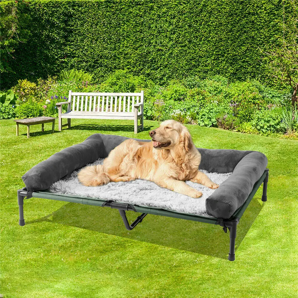 Bingopaw Elevated Cooling Pet Lounger With Detachable Plush Bed