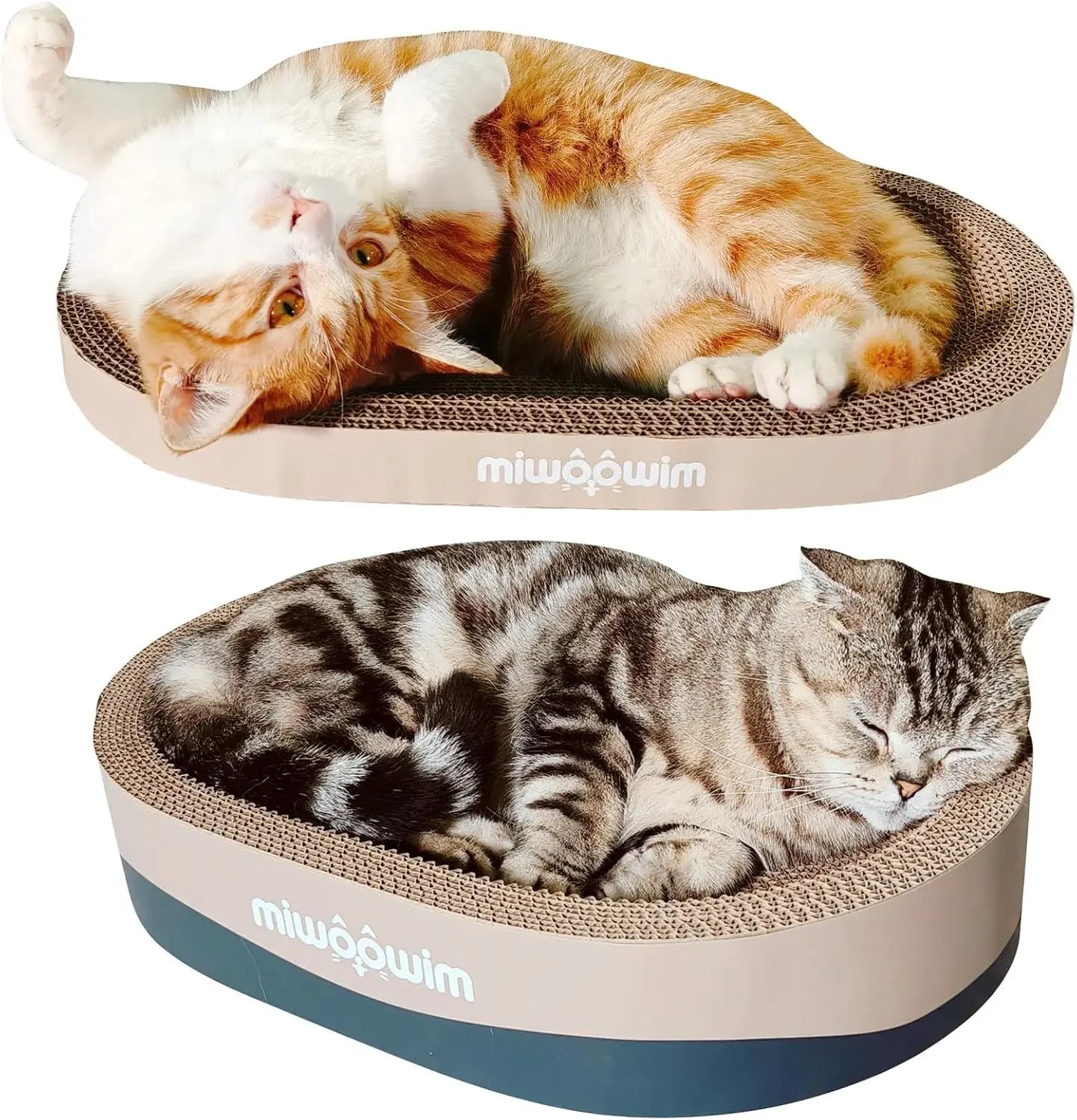 Cat Scratcher Set Cardboard Oval Beds For Indoor Cats