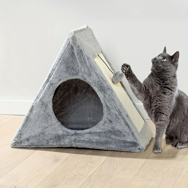NONECN Cat Bed With Plush Toy Ball Scratching Board