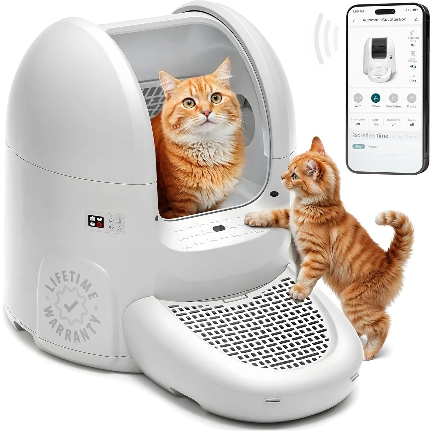 Self Cleaning Litter Box With Auto Safety Sensors For Cats