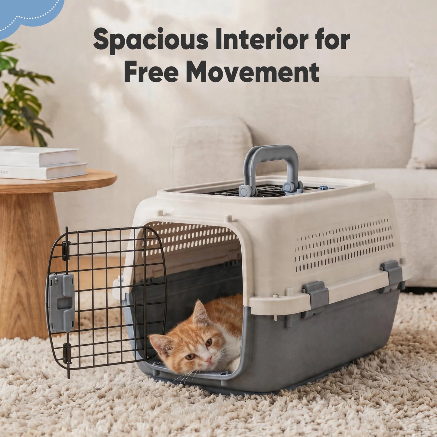 Pet Carrier Travel Crate For Small Dogs Cats With Security Latches